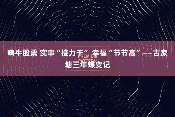 嗨牛股票 实事“接力干” 幸福“节节高”——古家塘三年蝶变记
