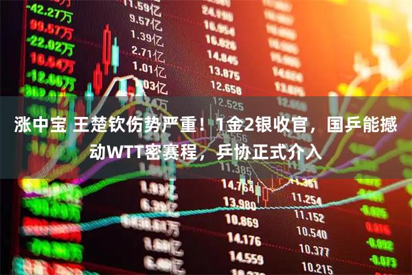 涨中宝 王楚钦伤势严重！1金2银收官，国乒能撼动WTT密赛程，乒协正式介入